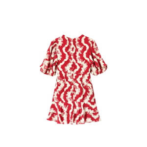 Mint Velvet Red Wavy Print Mini Dress